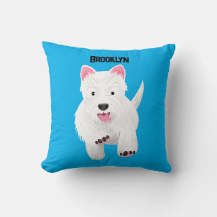 Schattig wit west highland terrier cartoon kussen