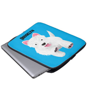 Schattig wit west highland terrier cartoon laptop sleeve