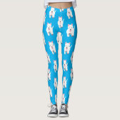 Schattig wit west highland terrier cartoon leggings (Voorkant)