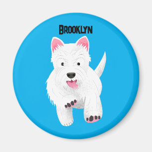 Schattig wit west highland terrier cartoon magneet