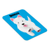 Schattig wit west highland terrier cartoon magneet (Rechterzijde)