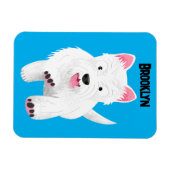 Schattig wit west highland terrier cartoon magneet (Horizontaal)