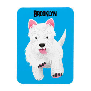 Schattig wit west highland terrier cartoon magneet