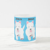 Schattig wit west highland terrier cartoon matglas koffiemok (Center)