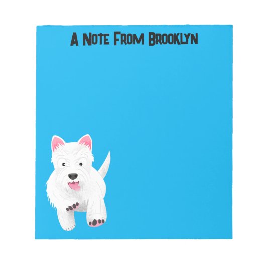 Schattig wit west highland terrier cartoon notitieblok (Voorkant)