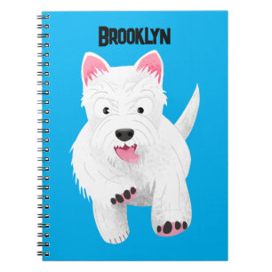 Schattig wit west highland terrier cartoon notitieboek
