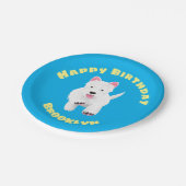 Schattig wit west highland terrier cartoon papieren bordje (Gekanteld)