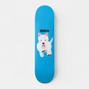 Schattig wit west highland terrier cartoon persoonlijk skateboard