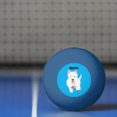 Schattig wit west highland terrier cartoon pingpongbal (Net)