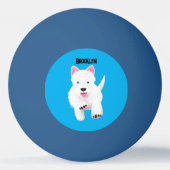 Schattig wit west highland terrier cartoon pingpongbal (Achterkant)