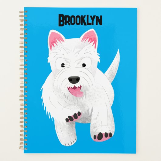Schattig wit west highland terrier cartoon planner (Voorkant)