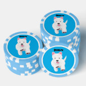 Schattig wit west highland terrier cartoon poker chips (Opstapeling)