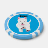 Schattig wit west highland terrier cartoon poker chips (Enkel)