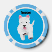 Schattig wit west highland terrier cartoon poker chips (Achterkant)