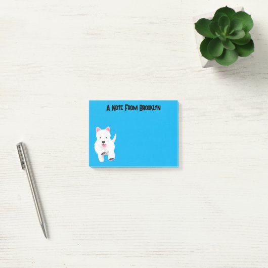 Schattig wit west highland terrier cartoon post-it® notes (Kantoor)