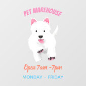 Schattig wit west highland terrier cartoon raamsticker (Vel)