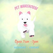 Schattig wit west highland terrier cartoon raamsticker (Vel 3)