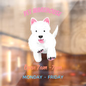 Schattig wit west highland terrier cartoon raamsticker (Vel 2)