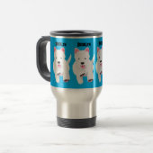 Schattig wit west highland terrier cartoon reisbeker (Voorkant links)