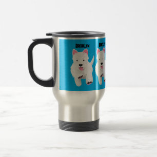 Schattig wit west highland terrier cartoon reisbeker
