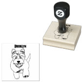 Schattig wit west highland terrier cartoon rubberstempel (Gestempeld)