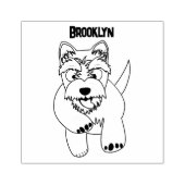 Schattig wit west highland terrier cartoon rubberstempel (Afrduk)