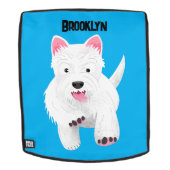 Schattig wit west highland terrier cartoon rugtassen (Verwijderbaar gezicht)