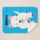 Schattig wit west highland terrier cartoon sherpa deken (Voorkant (horizontaal))