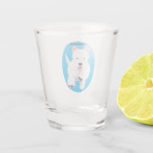 Schattig wit west highland terrier cartoon shot glas (Achterkant)