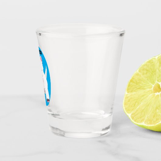 Schattig wit west highland terrier cartoon shot glas (Rechts)