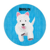 Schattig wit west highland terrier cartoon snijplank (Voorkant)