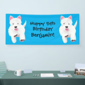 Schattig wit west highland terrier cartoon spandoek (Beurs)