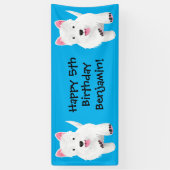 Schattig wit west highland terrier cartoon spandoek (Verticaal)