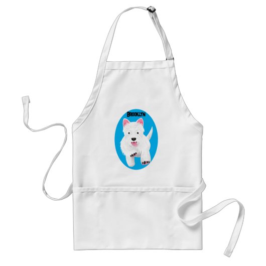 Schattig wit west highland terrier cartoon standaard schort (Voorkant)