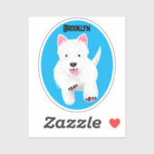 Schattig wit west highland terrier cartoon sticker (Vel)