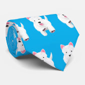 Schattig wit west highland terrier cartoon stropdas (Opgerold)