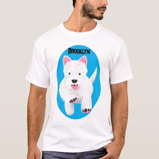 Schattig wit west highland terrier cartoon t-shirt (Voorkant)