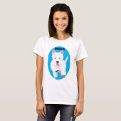 Schattig wit west highland terrier cartoon t-shirt (Voorkant volledig)