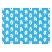 Schattig wit west highland terrier cartoon tafelkleed (Voorkant (Horizontaal))