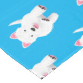 Schattig wit west highland terrier cartoon tafelkleed (Gekanteld)