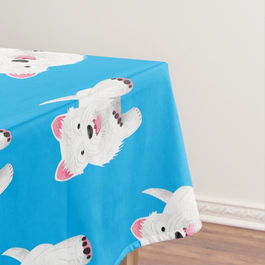 Schattig wit west highland terrier cartoon tafelkleed (Voorbeeld)