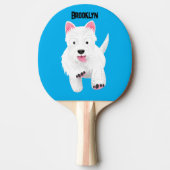 Schattig wit west highland terrier cartoon tafeltennisbatje (Voorkant)
