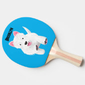 Schattig wit west highland terrier cartoon tafeltennisbatje (Zijkant)