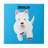 Schattig wit west highland terrier cartoon tegeltje (Voorkant)