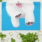 Schattig wit west highland terrier cartoon theedoek (Gevouwen)