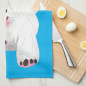 Schattig wit west highland terrier cartoon theedoek (Quarter Fold)