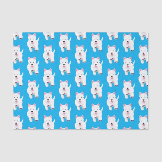 Schattig wit west highland terrier cartoon tissuepapier (Voorkant)