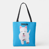 Schattig wit west highland terrier cartoon tote bag (Achterkant)