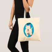 Schattig wit west highland terrier cartoon tote bag (Voorkant (product))