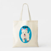Schattig wit west highland terrier cartoon tote bag (Achterkant)